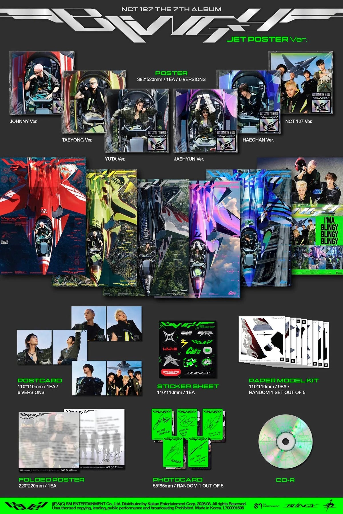NCT - NCT 127 - THE 7TH ALBUM [BLINGY] (JET POSTER VER.)