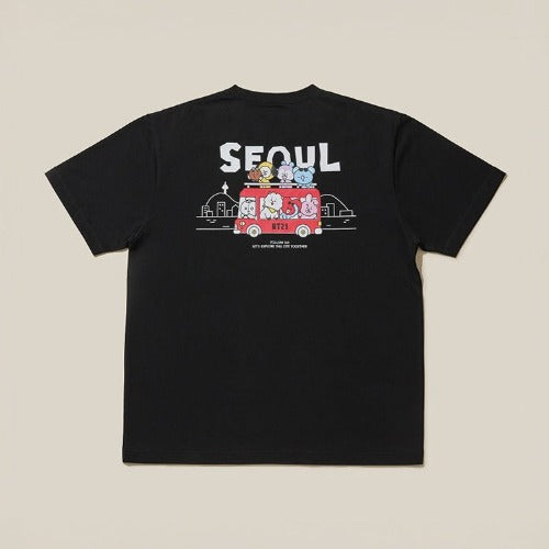 BT21 Seoul Edition T-Shirt Ver. 1 in zwart