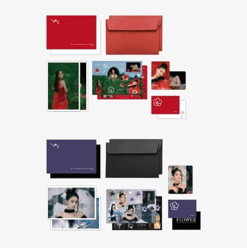 JISOO ME Photo Letter Set in Red en Purple