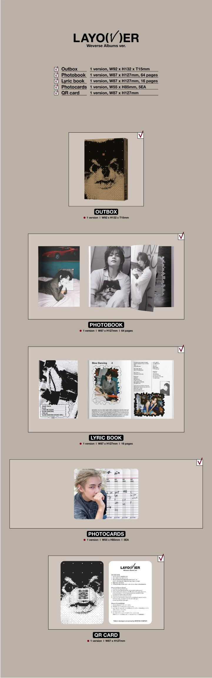 Inhoud van V - Layover Weverse Albums Ver.