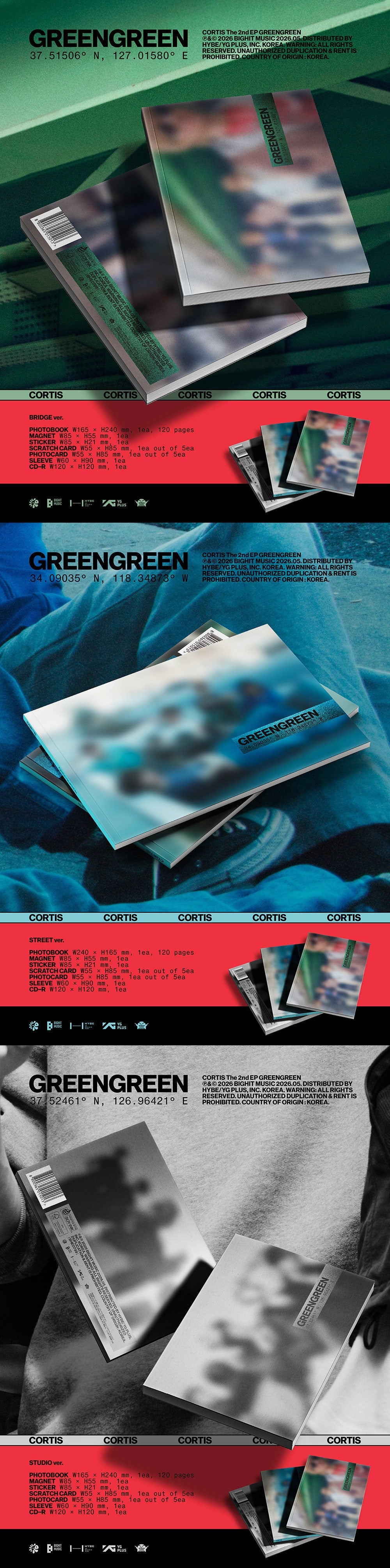 [PYPD] [CORTIS] THE 2ND EP [GREENGREEN] (3EA 1SET)