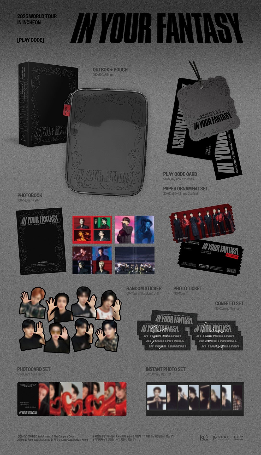 [KQ SHOP] [ATEEZ] 2025 WORLD TOUR [IN YOUR FANTASY] INCHEON PLAYCODE