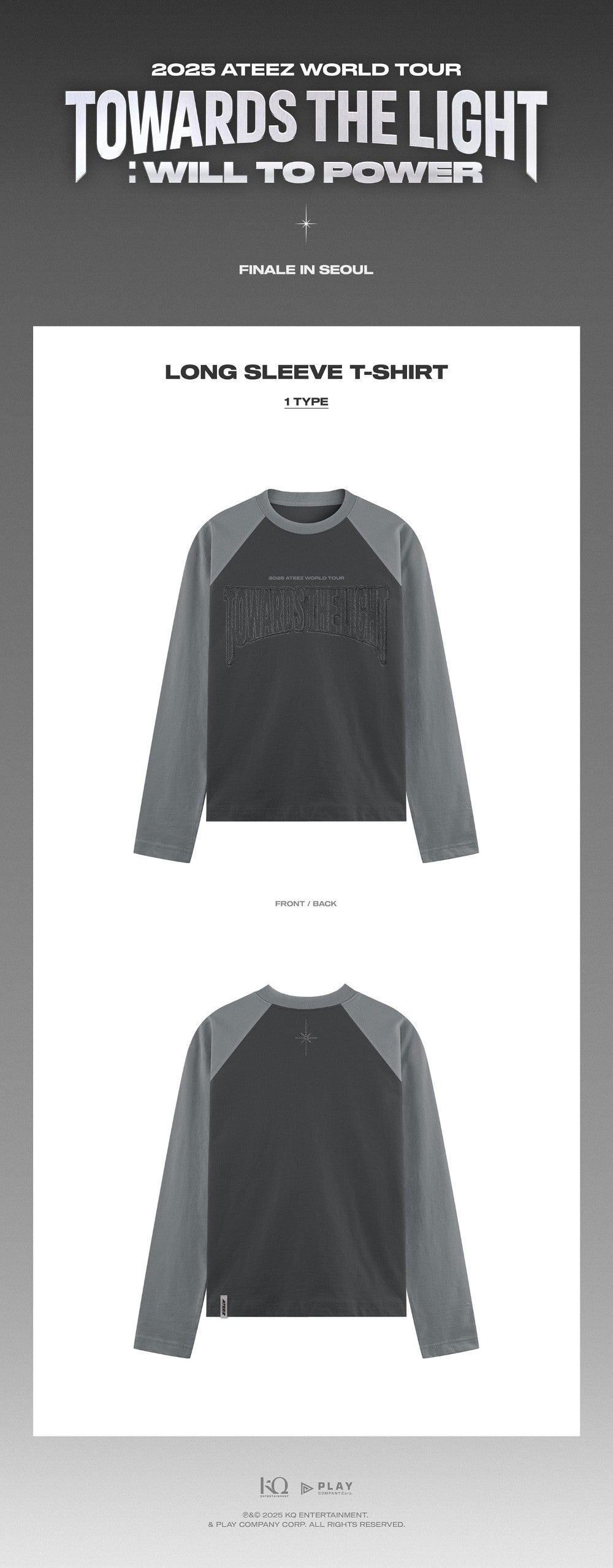 Afmetingen en details van de ATEEZ 2025 FINALE IN SEOUL long sleeve