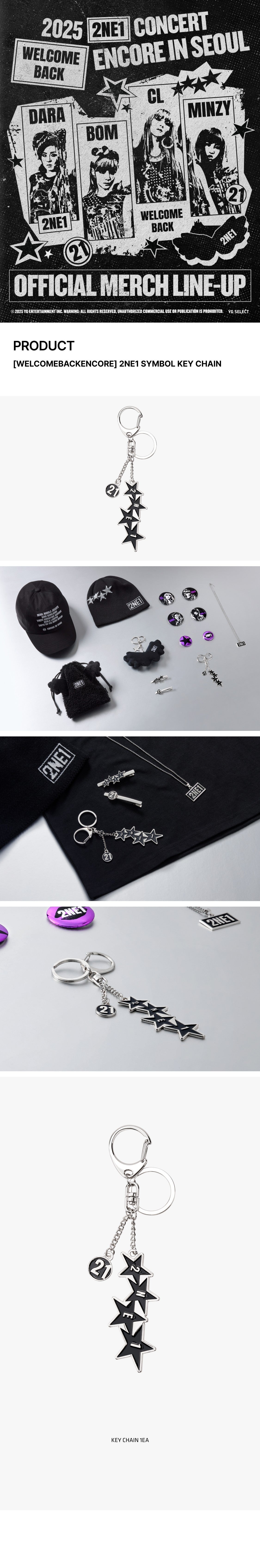 2NE1 WELCOME BACK ENCORE Symbol Key Chain details en afmetingen