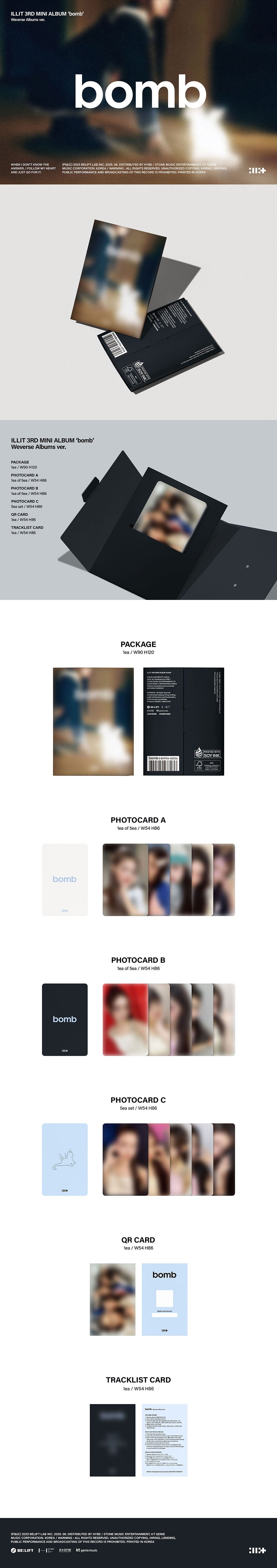ILLIT bomb Weverse Albums ver. inhoud