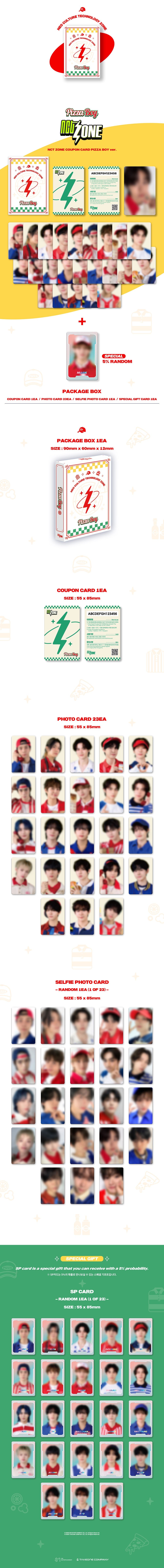 NCT ZONE Coupon Card Pizza Boy Ver. inhoud met photocards