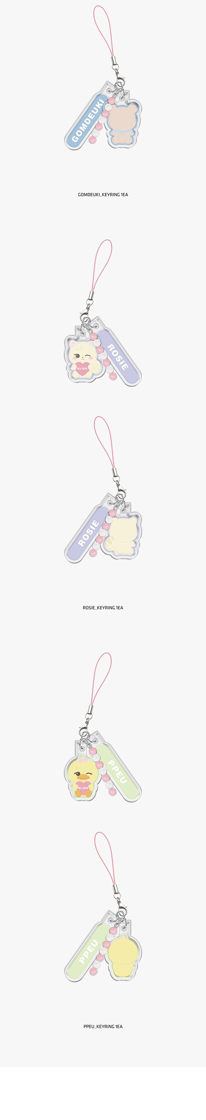 BLACKPINK Character Light Stick Airtube Keyring details