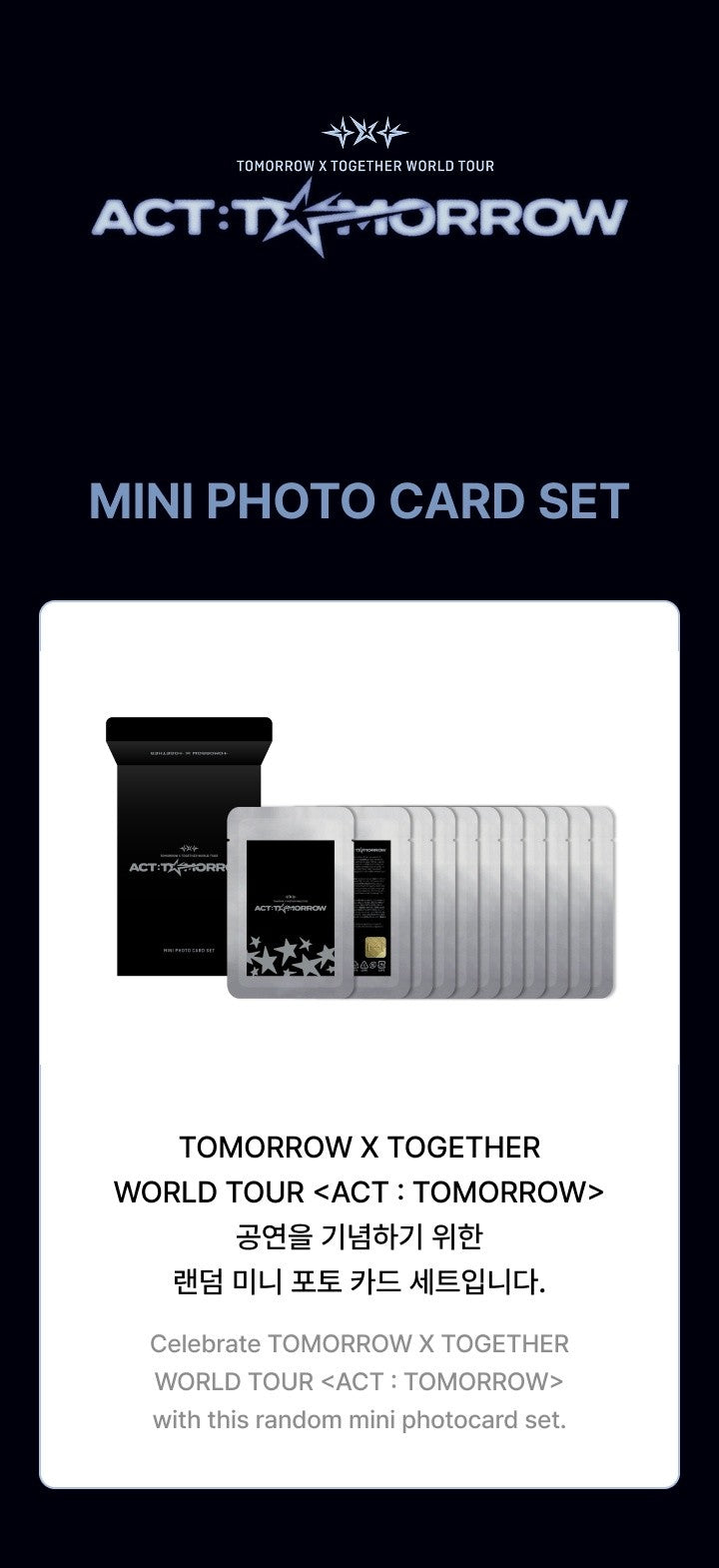 TXT ACT : TOMORROW Mini Photo Card Set inhoud
