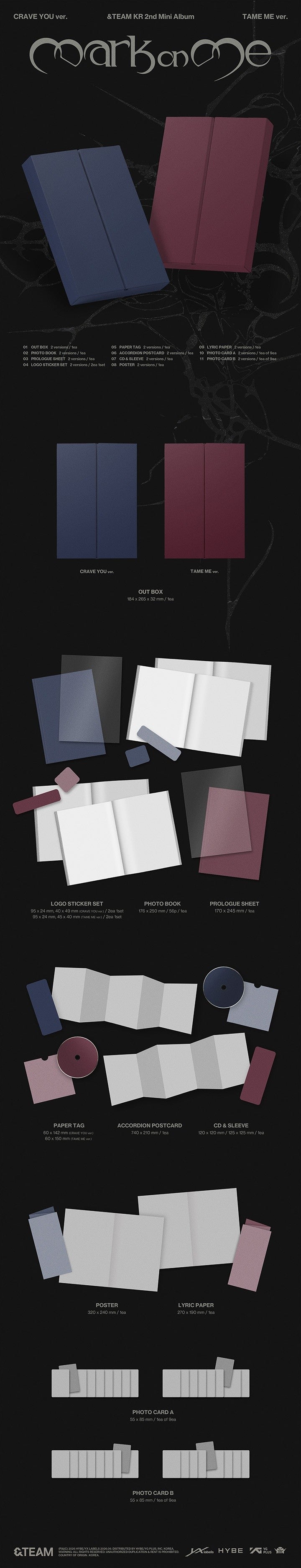 &TEAM WEVERSE &TEAM KR 2ND MINI ALBUM 'MARK ON ME' 2EA 1SET K-pop album - afbeelding 2