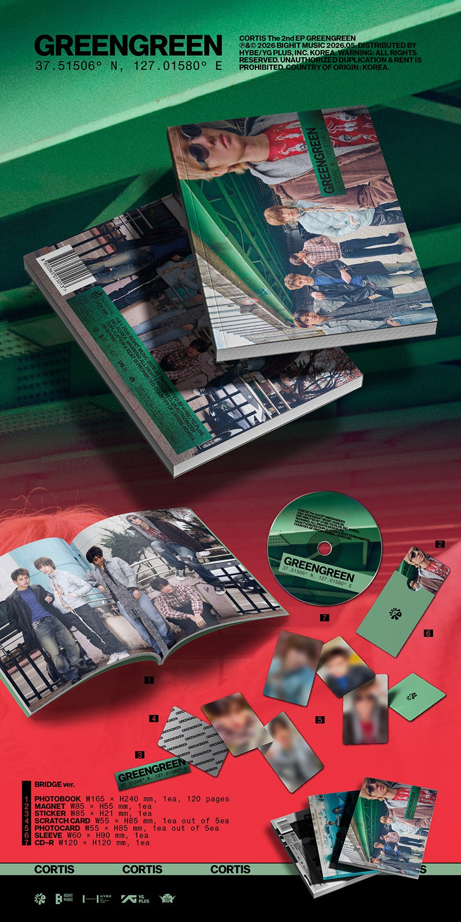 CORTIS - [WEVERSE LUCKY DRAW] [CORTIS] THE 2ND EP [GREENGREEN] (3EA 1SET)