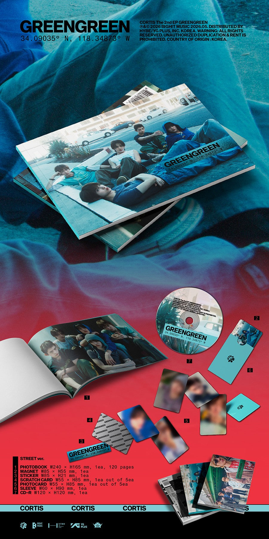 CORTIS - [WEVERSE LUCKY DRAW] [CORTIS] THE 2ND EP [GREENGREEN] (3EA 1SET)