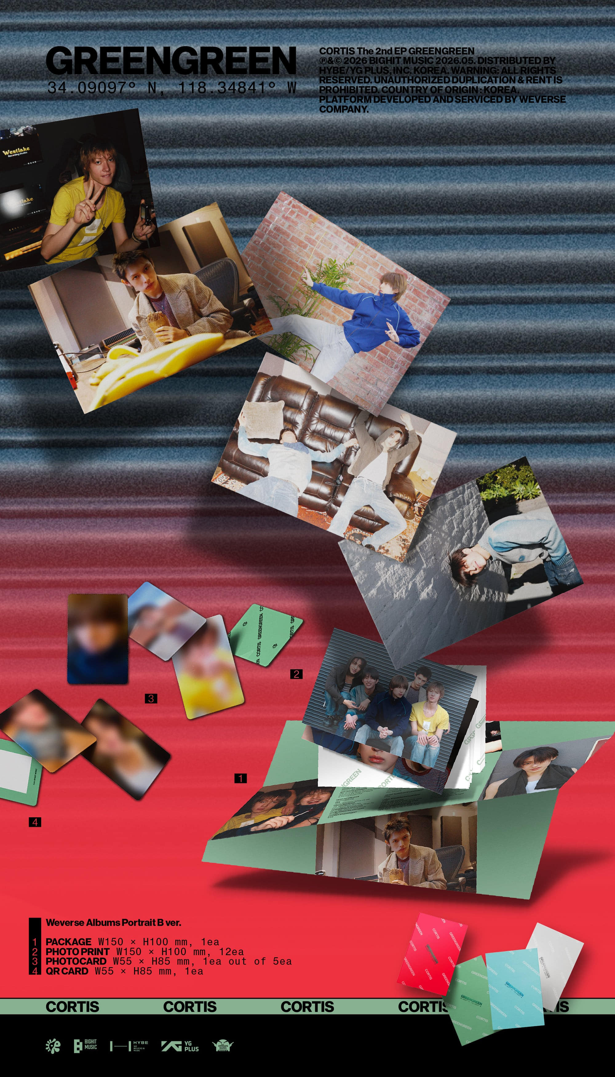 CORTIS - [SOUND WAVE LUCKY DRAW] [CORTIS] THE 2ND EP [GREENGREEN] (WEVERSE ALBUMS VER. (4EA 1SET))