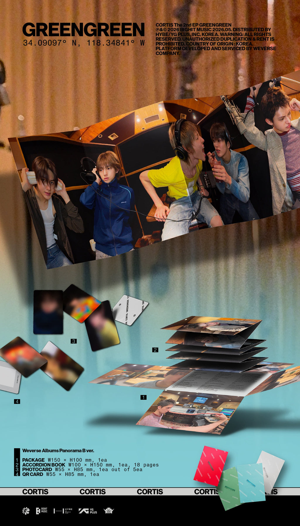 CORTIS - [WEVERSE LUCKY DRAW] [CORTIS] THE 2ND EP [GREENGREEN] (WEVERSE ALBUMS VER. (4EA 1SET))
