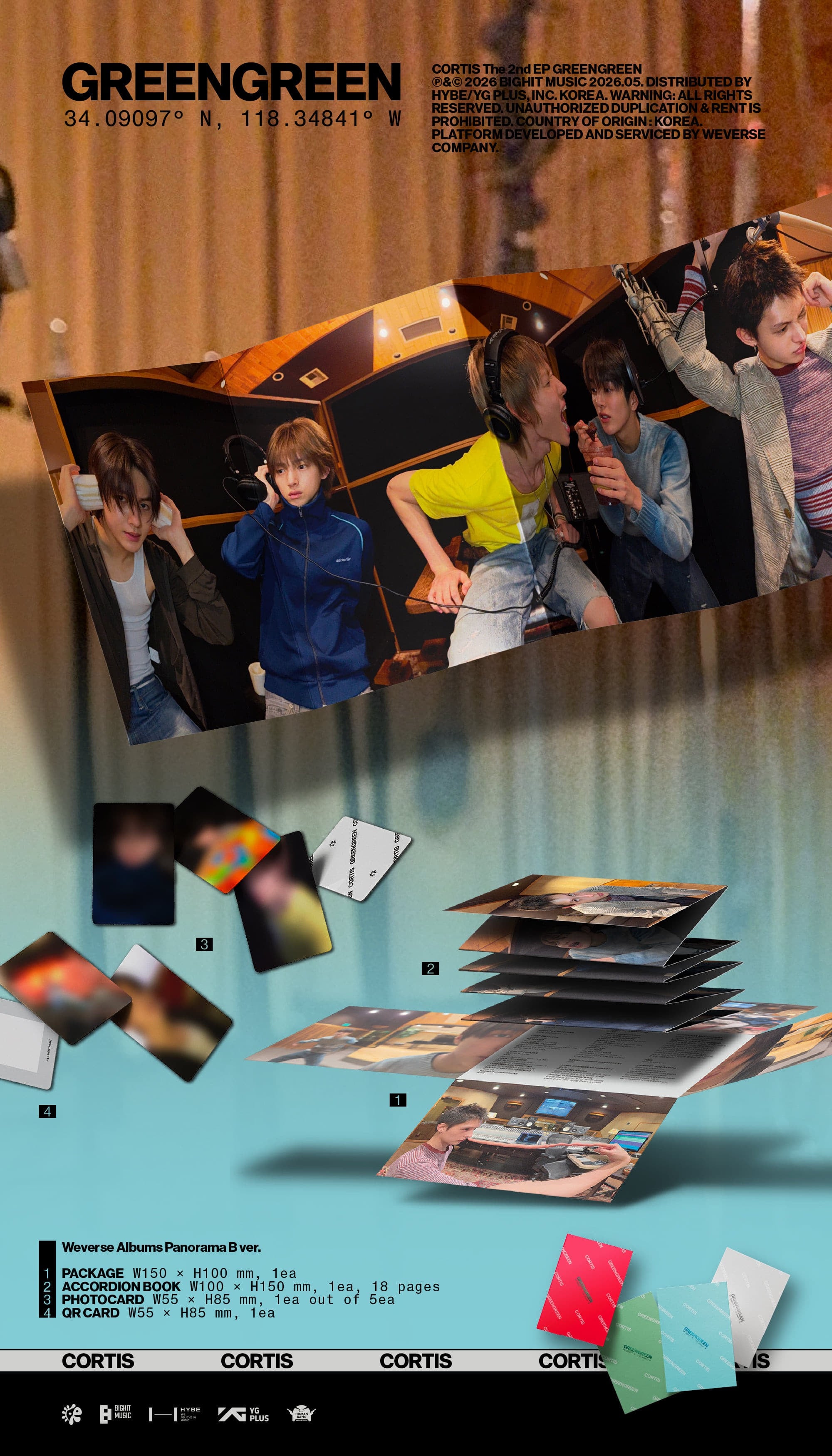 CORTIS - [WEVERSE LUCKY DRAW] [CORTIS] THE 2ND EP [GREENGREEN] (WEVERSE ALBUMS VER. (4EA 1SET))