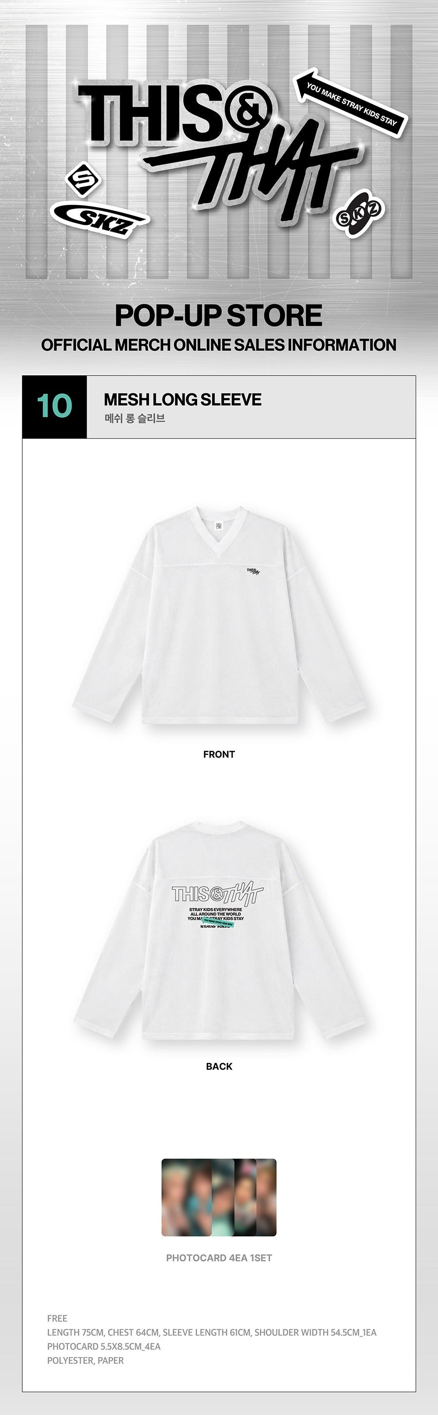 STRAY KIDS - THIS & THAT - MESH LONG SLEEVE