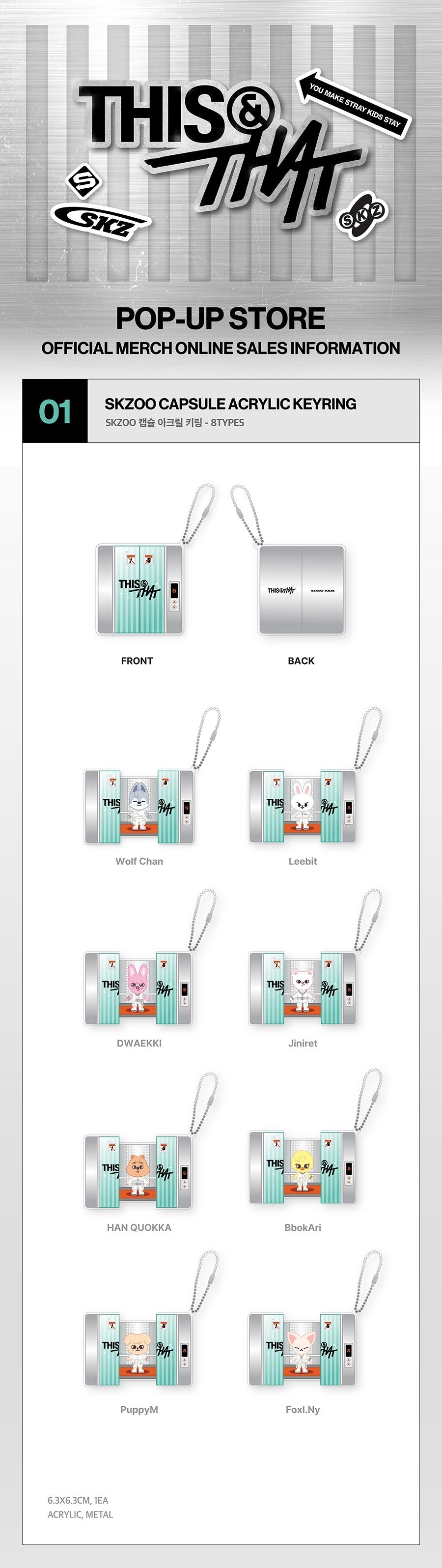 STRAY KIDS - THIS & THAT - SKZOO CAPSULE ACRYLIC KEYRING