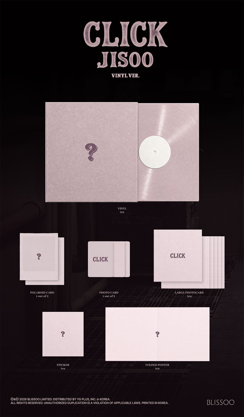 JISOO SINGLE ALBUM CLICK Vinyl K-pop album - afbeelding 2