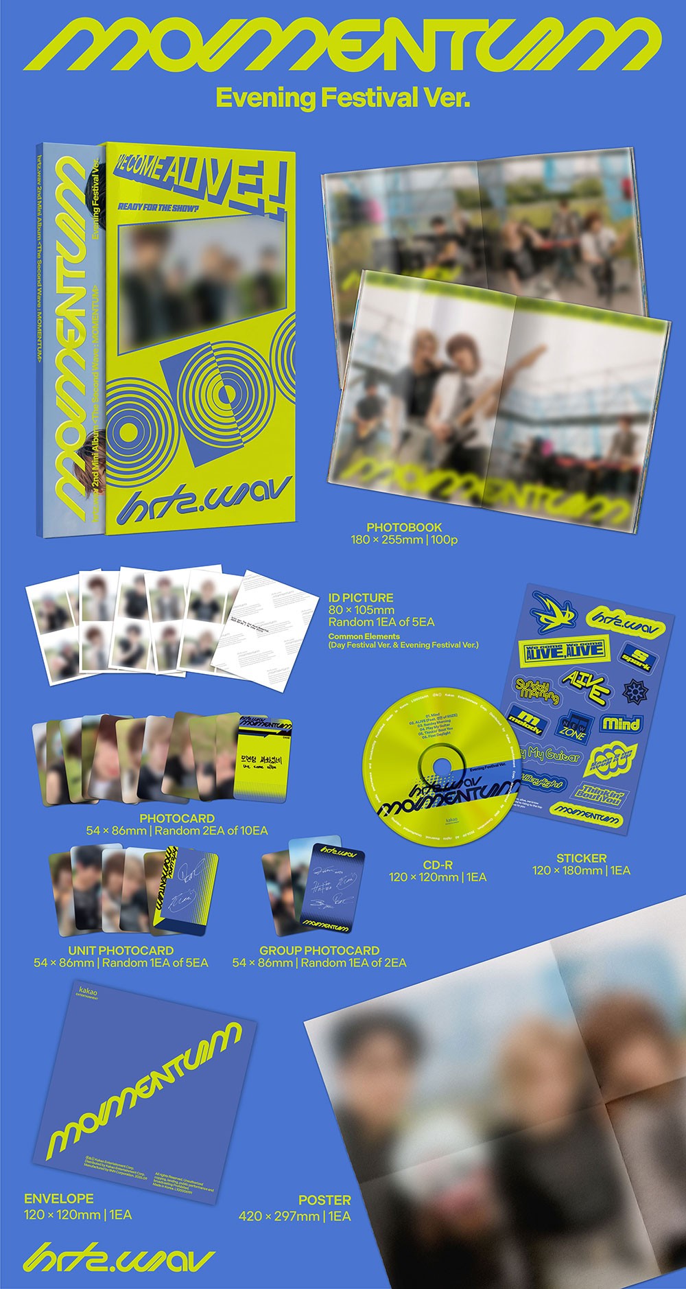 HRTZ.WAV 2ND MINI ALBUM THE SECOND WAVE : MOMENTUM EVENING FESTIVAL VER. K-pop album - afbeelding 2