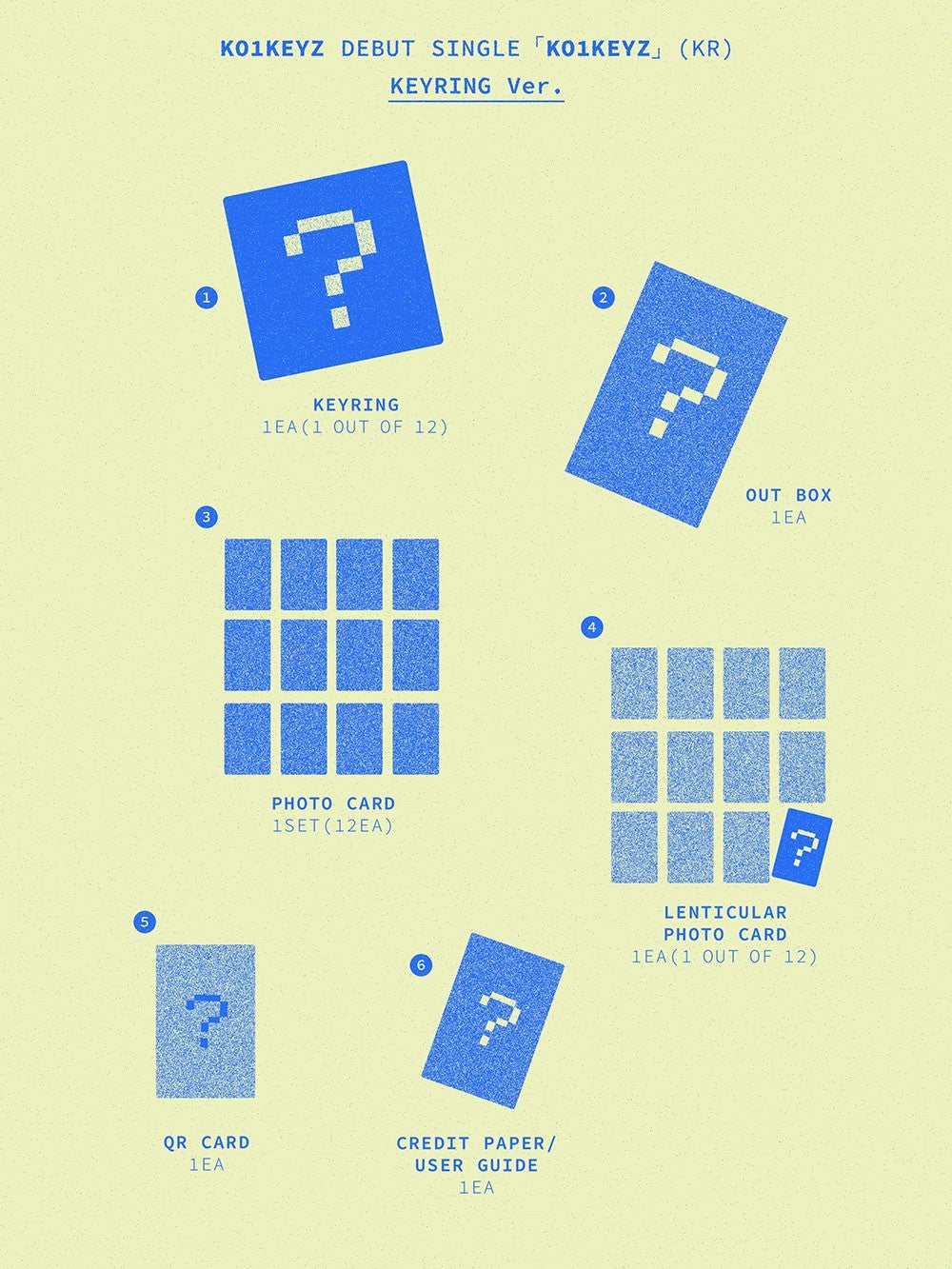 KO1KEYZ DEBUT SINGLE 'KO1KEYZ' (KR) KEYRING VER. K-pop album - afbeelding 2