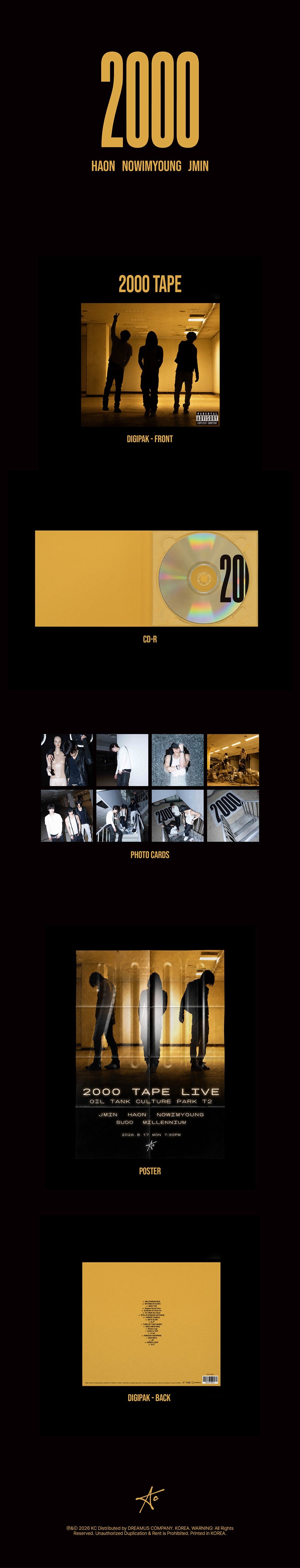 HAON, NOWIMYOUNG, JMIN 2000 TAPE K-pop album - afbeelding 2