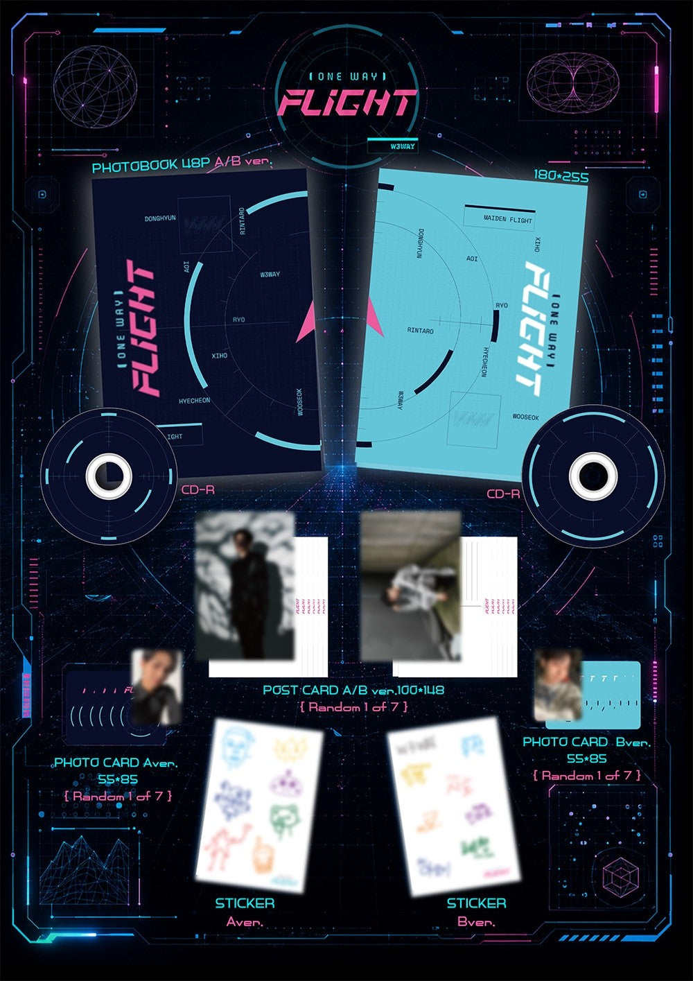 W3WAY ONE WAY FLIGHT K-pop album - afbeelding 2