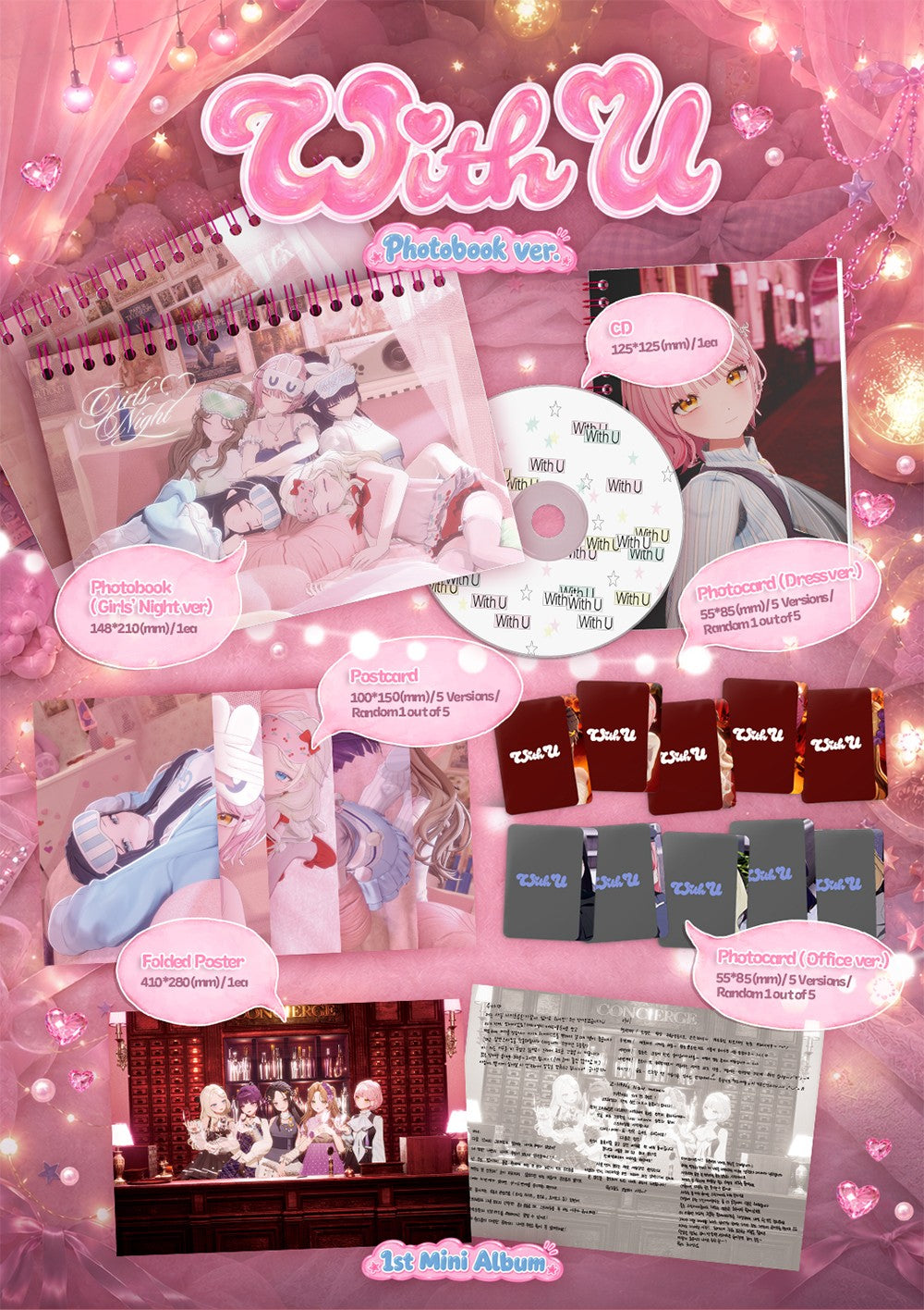 MW:MEU 1ST MINI ALBUM WITH U Photobook K-pop album - afbeelding 3
