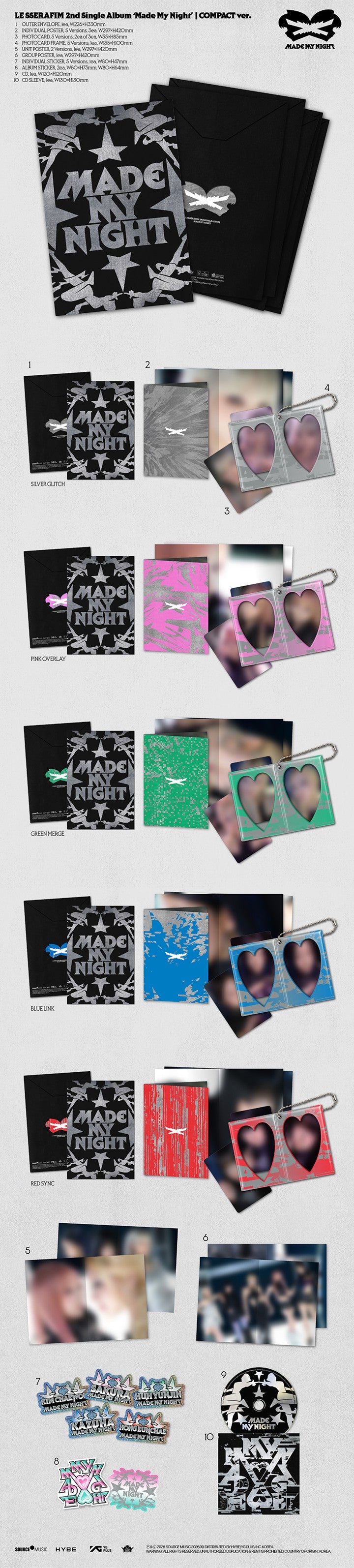 LE SSERAFIM 2ND SINGLE ALBUM 'MADE MY NIGHT' COMPACT VER. K-pop album - afbeelding 2