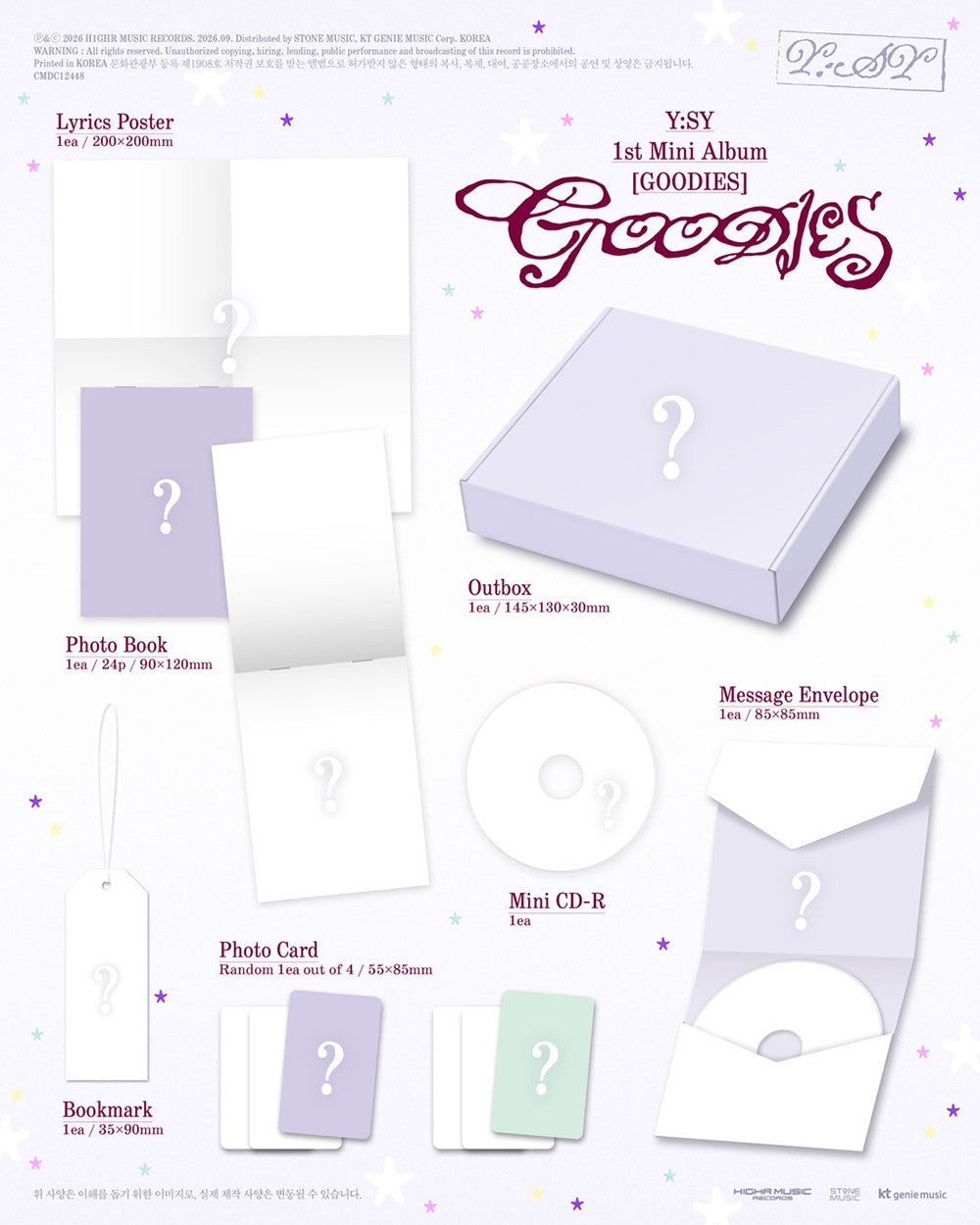 Y:SY 1ST MINI ALBUM GOODIES K-pop album - afbeelding 2