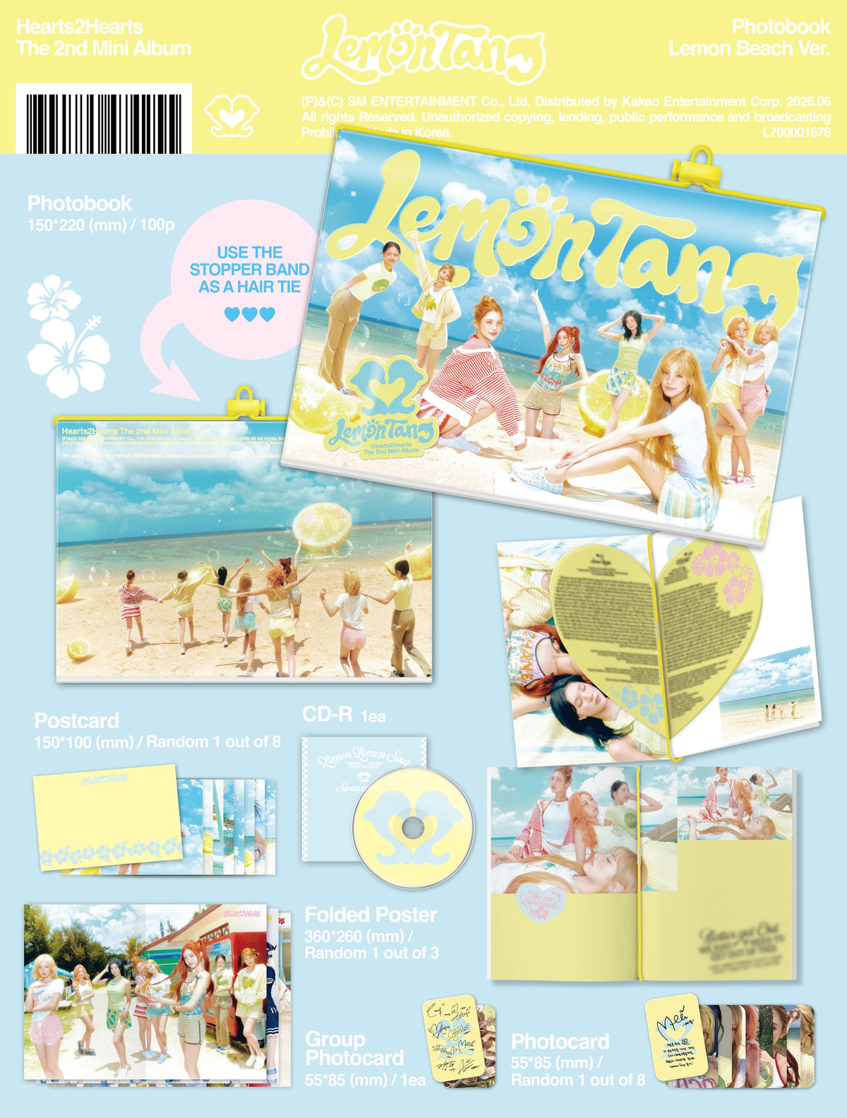 Hearts2Hearts Lemon Tang Lemon Beach Ver. Photobook album contents