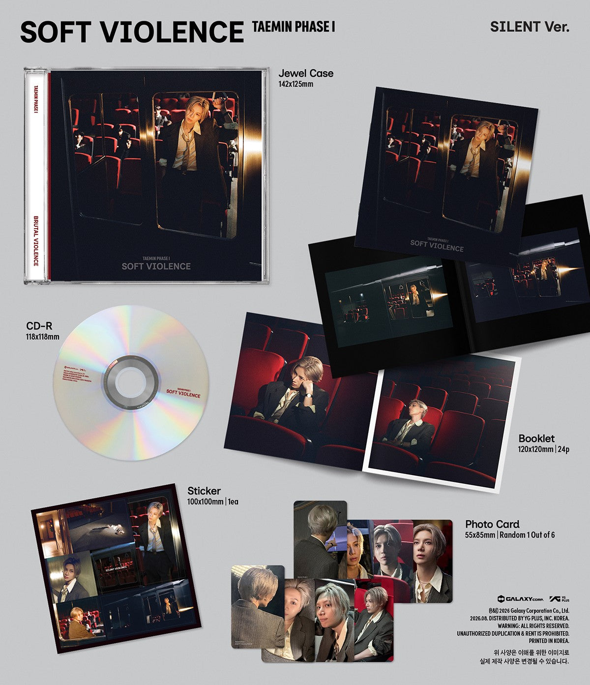 TAEMIN PHASE I : SOFT VIOLENCE JEWEL VER. (RANDOM) K-pop album - afbeelding 2