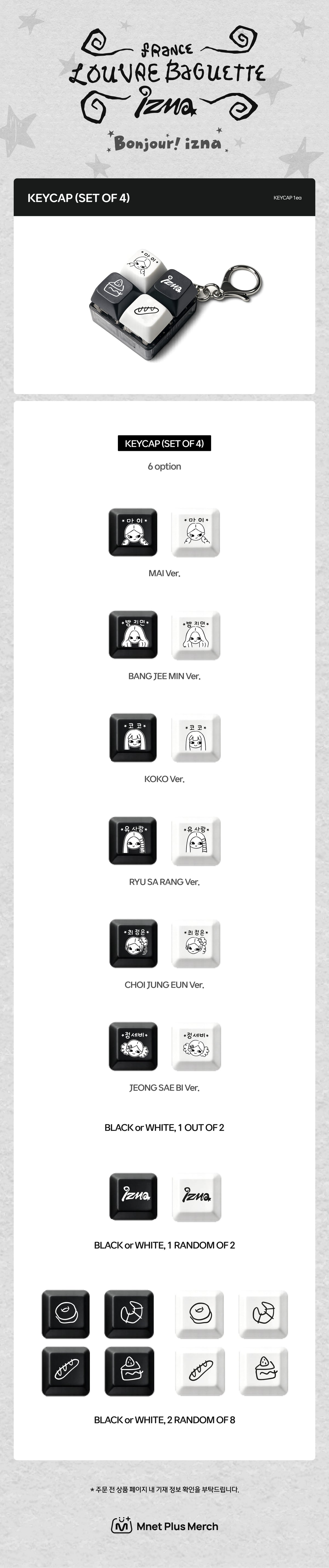 izna FRANCE LOUVRE BAGUETTE - KEYCAP (SET OF 4) K-pop merchandise - afbeelding 2