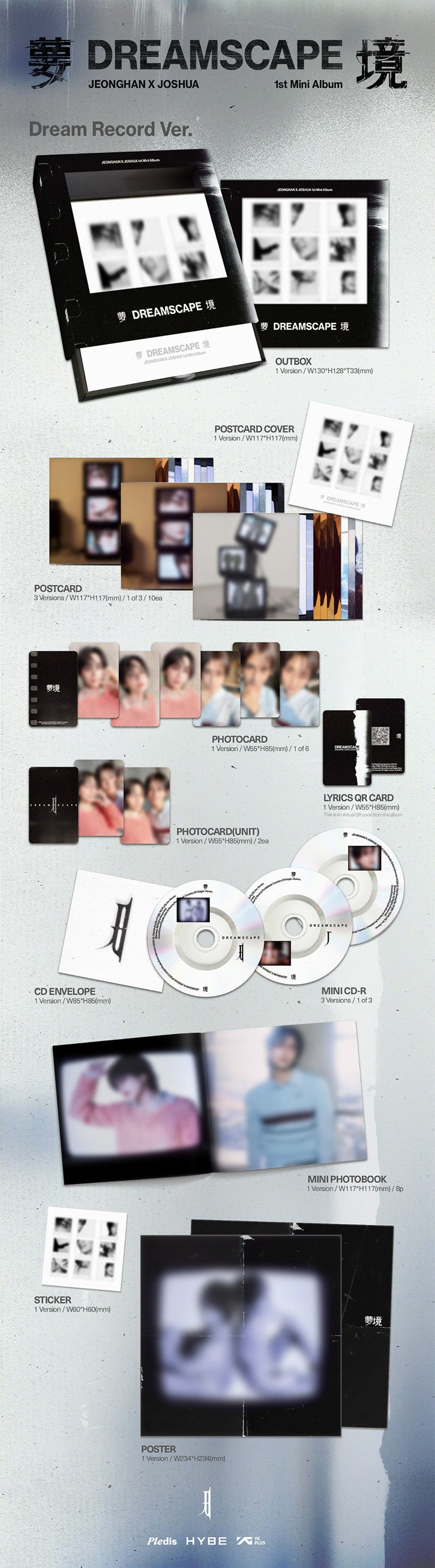 JEONGHAN X JOSHUA 1st Mini Album Dreamscape DREAM RECORD ver. K-pop album - afbeelding 2