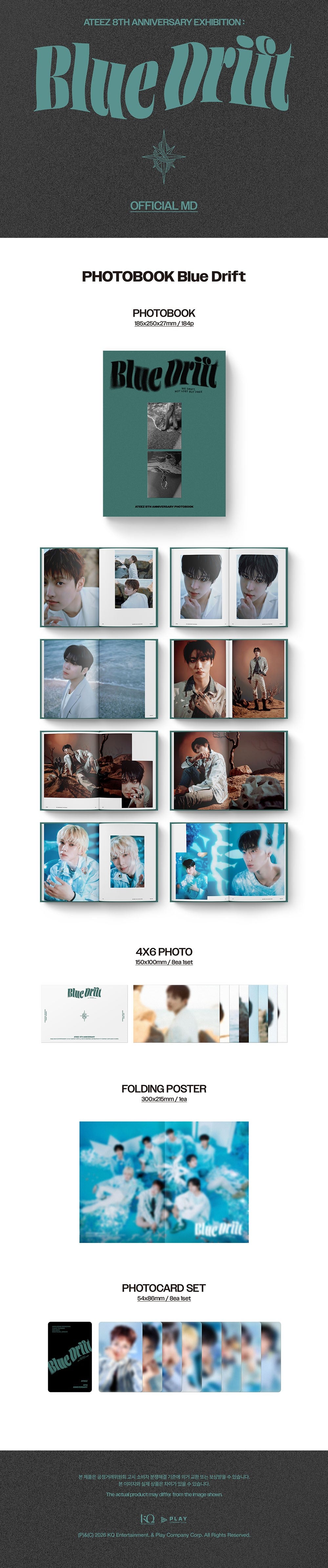 ATEEZ 8th Anniversary Photobook Blue Drift K-pop merchandise - afbeelding 2