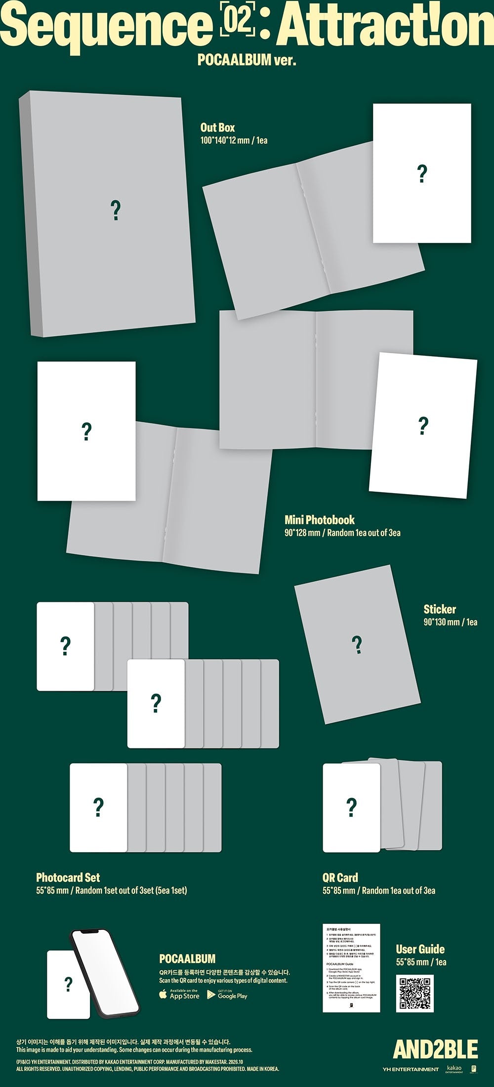 AND2BLE 2nd Mini Album Sequence 02 : Attraction POCAALBUM VER. K-pop album - afbeelding 2