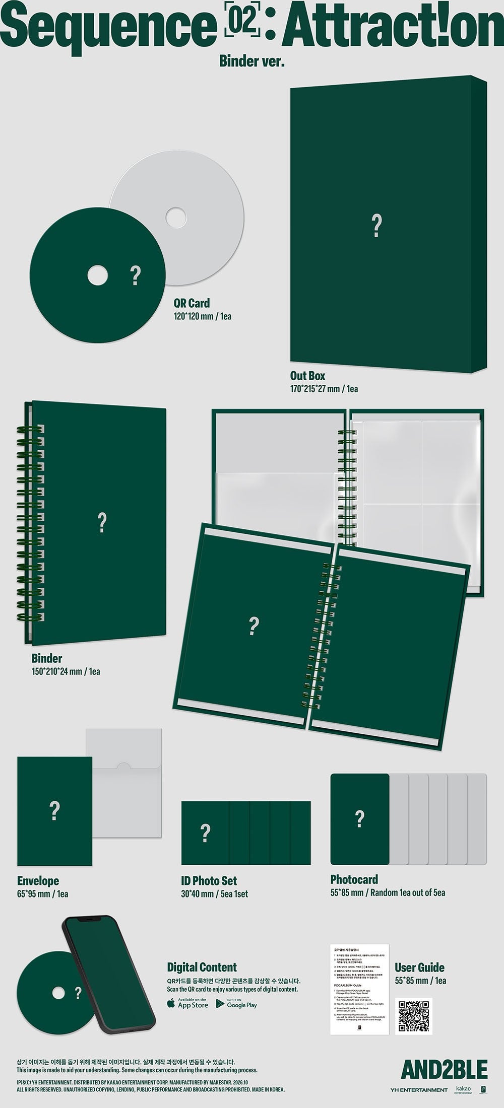 AND2BLE 2nd Mini Album Sequence 02 : Attraction BINDER VER. K-pop album - afbeelding 2