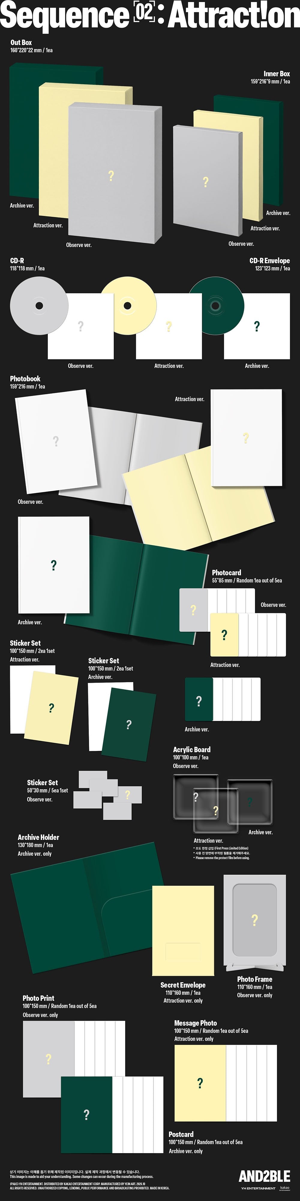 AND2BLE 2nd Mini Album Sequence 02 : Attraction K-pop album - afbeelding 2