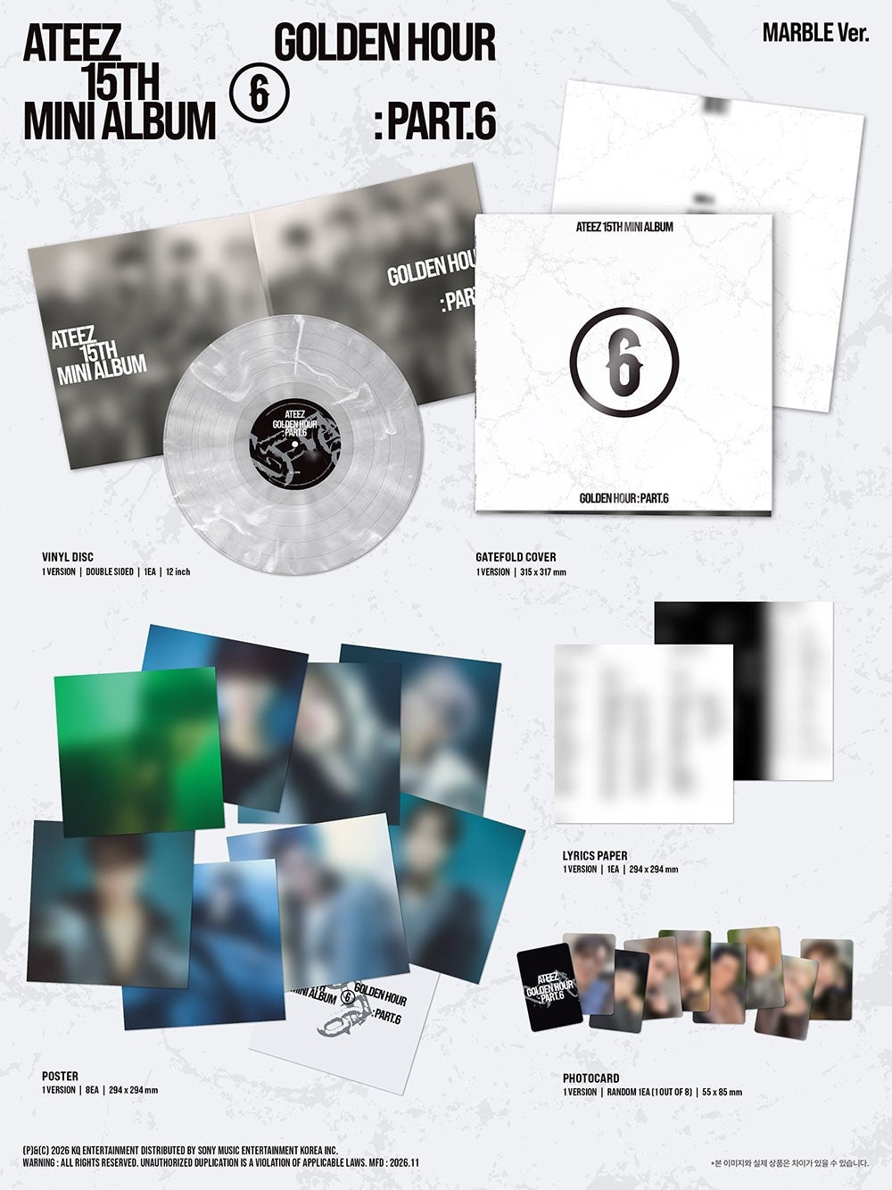 Inhoud van ATEEZ GOLDEN HOUR : Part.6 MARBLE VER.
