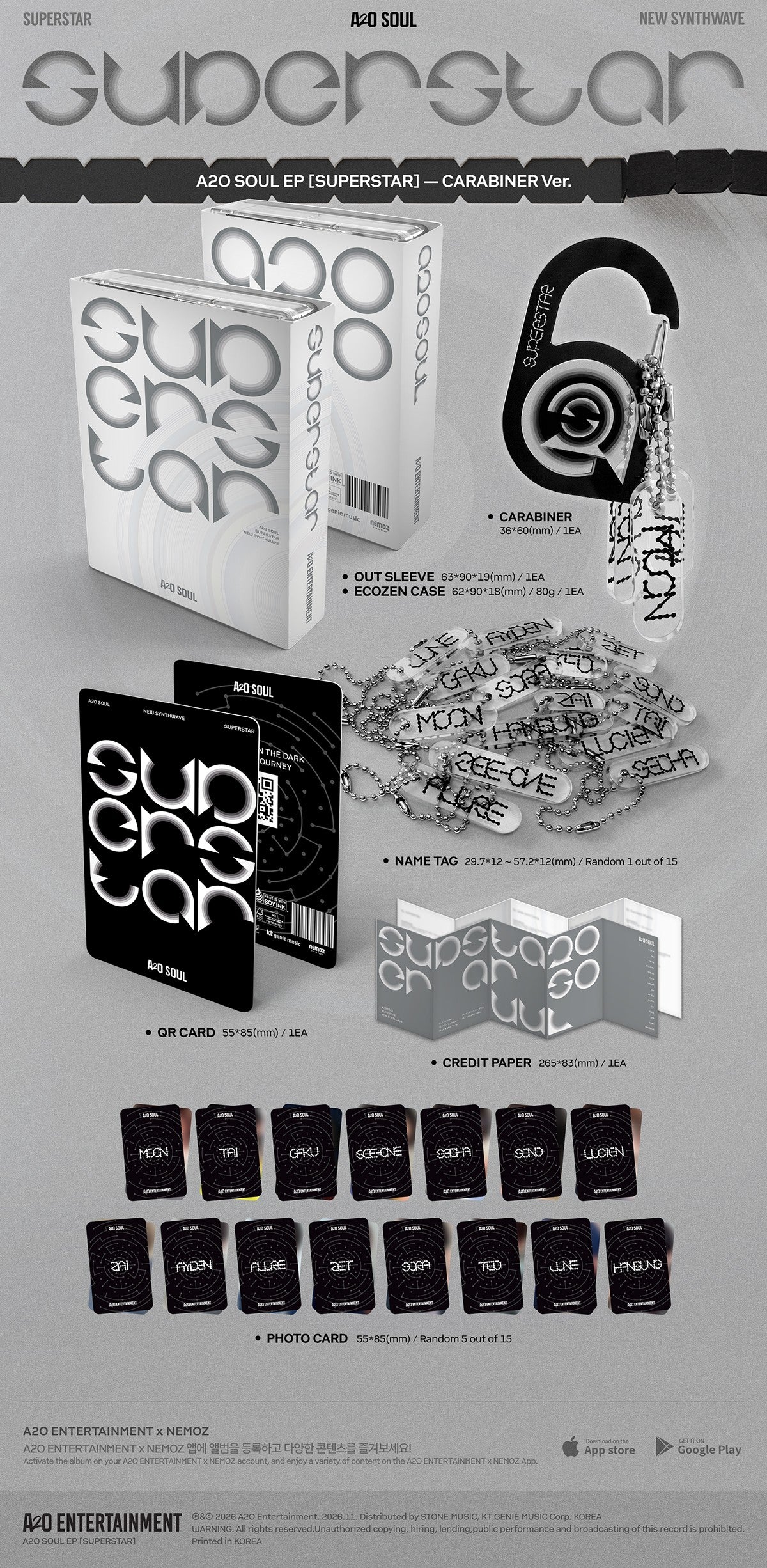 Inhoud van A2O SOUL SUPERSTAR CARABINER Ver.