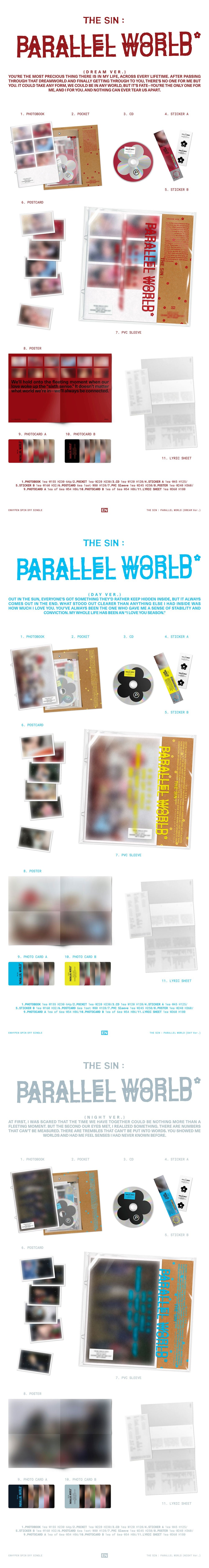 Inhoud van ENHYPEN THE SIN PARALLEL WORLD album