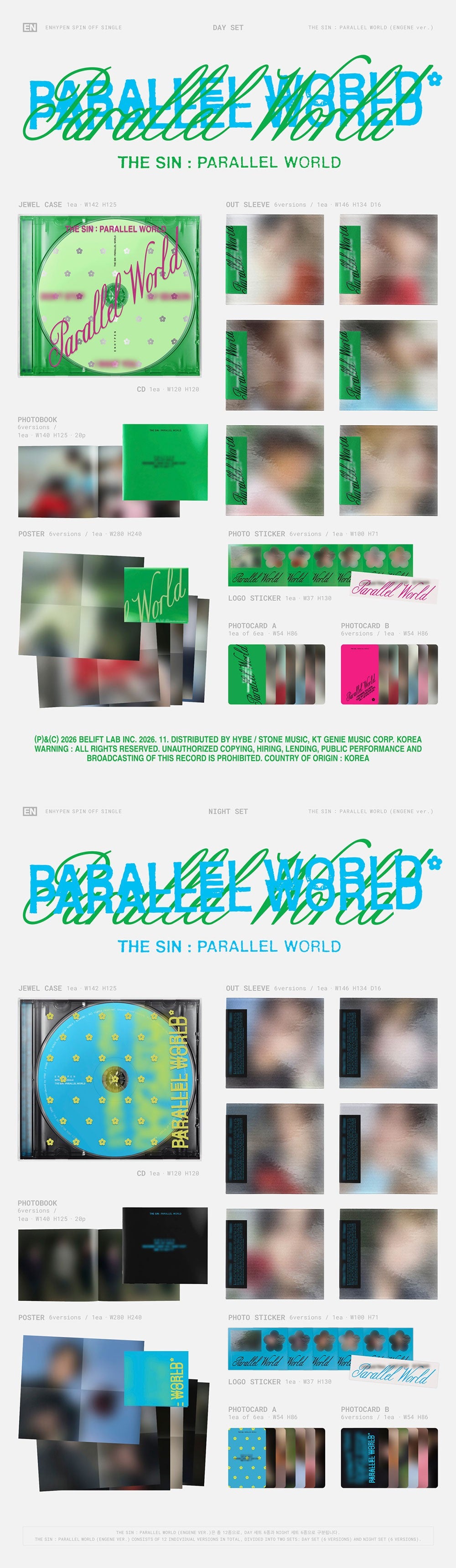 ENHYPEN THE SIN : PARALLEL WORLD ENGENE Ver. inhoud en uitvoeringen