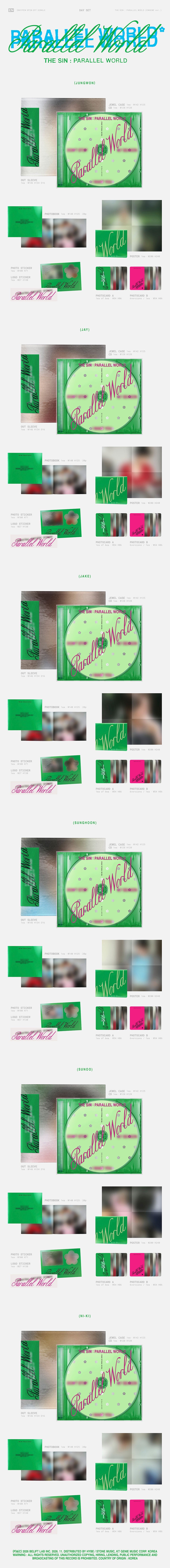 ENHYPEN THE SIN PARALLEL WORLD ENGENE DAY inhoud en Weverse POB