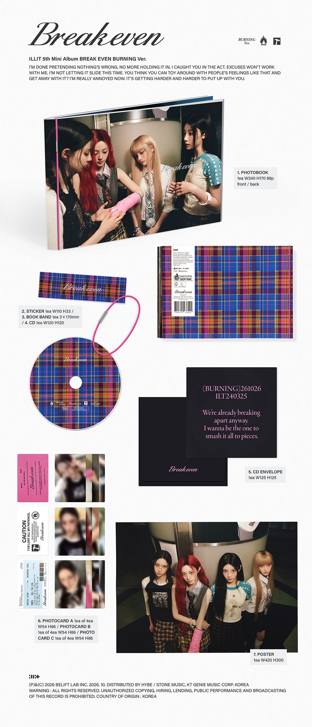 ILLIT BREAK EVEN 3 Version Set K-pop album - afbeelding 2