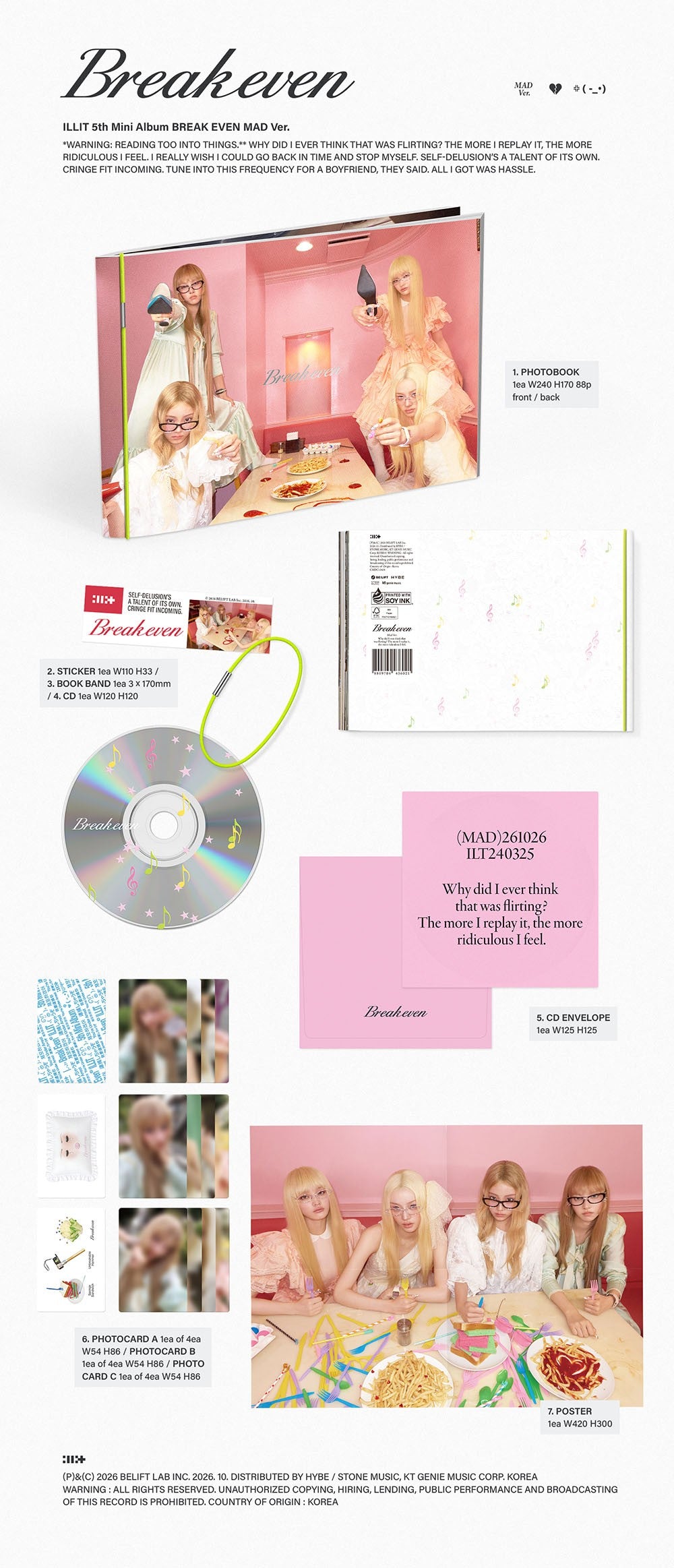 ILLIT BREAK EVEN 3 Version Set K-pop album - afbeelding 4