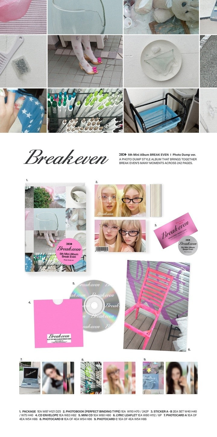 ILLIT BREAK EVEN PHOTO DUMP VER. inhoud en COMEBACK LIVE photocard