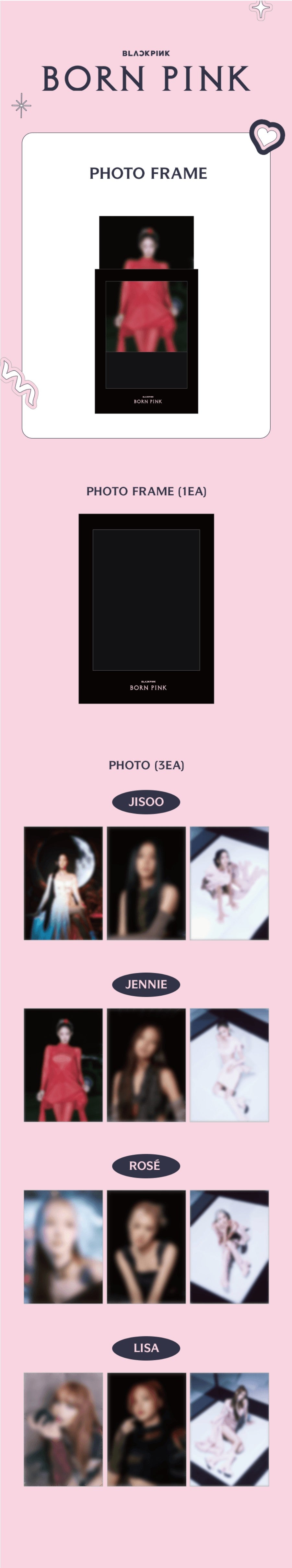 Uitvoeringen van de BLACKPINK BORN PINK Photo Frame