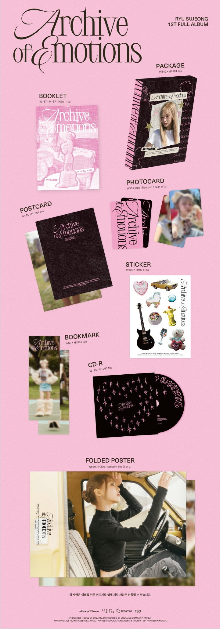 Inhoud van RYU SUJEONG Archive of Emotions Digipack Ver.