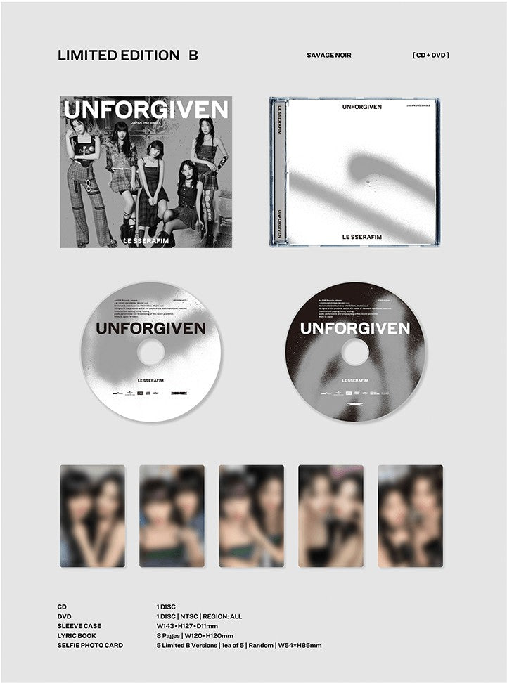 LE SSERAFIM UNFORGIVEN Limited Edition B productinhoud