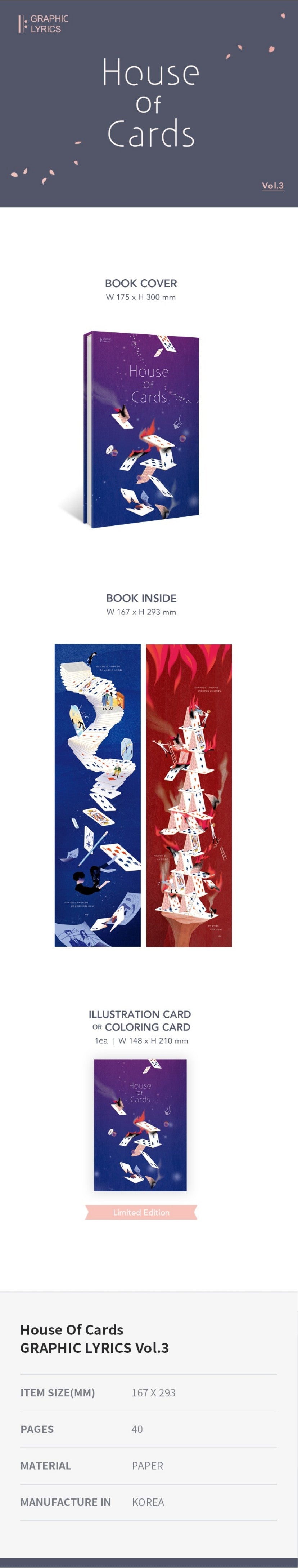 Binnenwerk van BTS House Of Cards GRAPHIC LYRICS Vol.3
