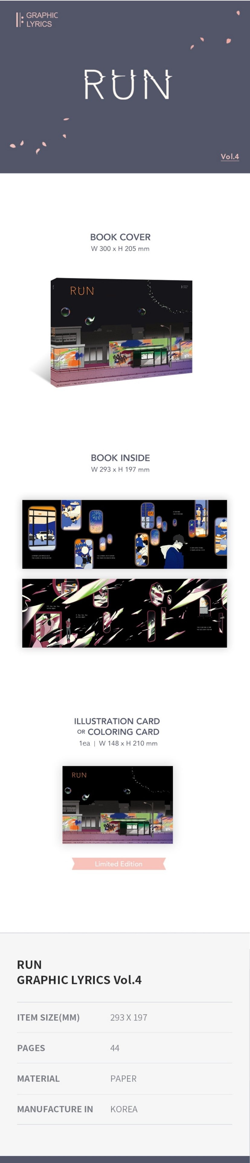 Binnenwerk van BTS RUN GRAPHIC LYRICS Vol.4