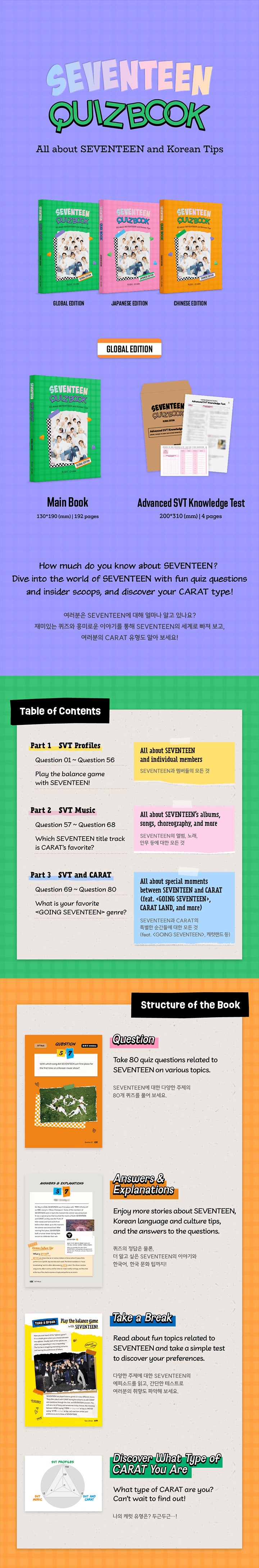 SEVENTEEN QUIZ BOOK Global Edition inhoud